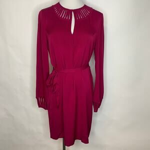 Diane Von Furstenberg Silk Shirt Dress Sz 2 Belt Tie